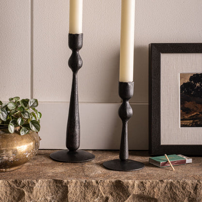 Forged Iron Ball Candle Holders