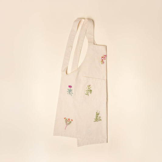 Embroidered Flower Apron