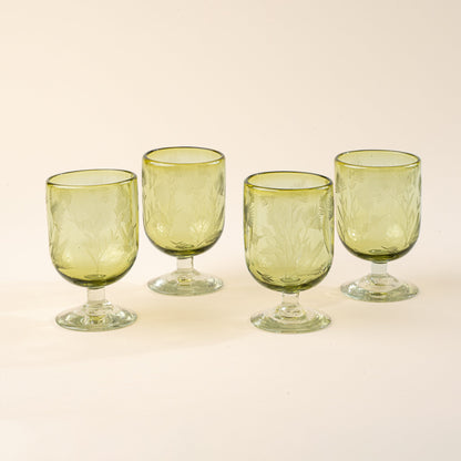 Etched Thistle Glassware