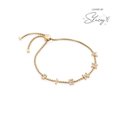 Pearl Custom Name Bracelet (Gold)