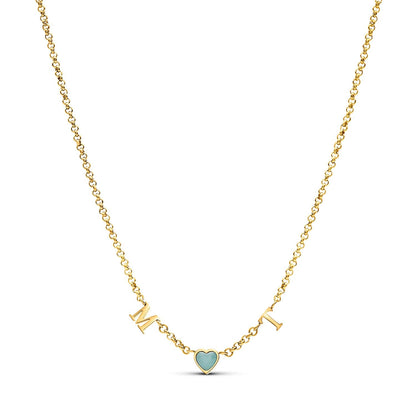 Made Mine Initials & Birthstone Necklace (Gold)