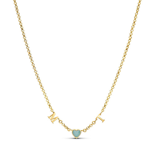 Made Mine Initials & Birthstone Necklace (Gold)