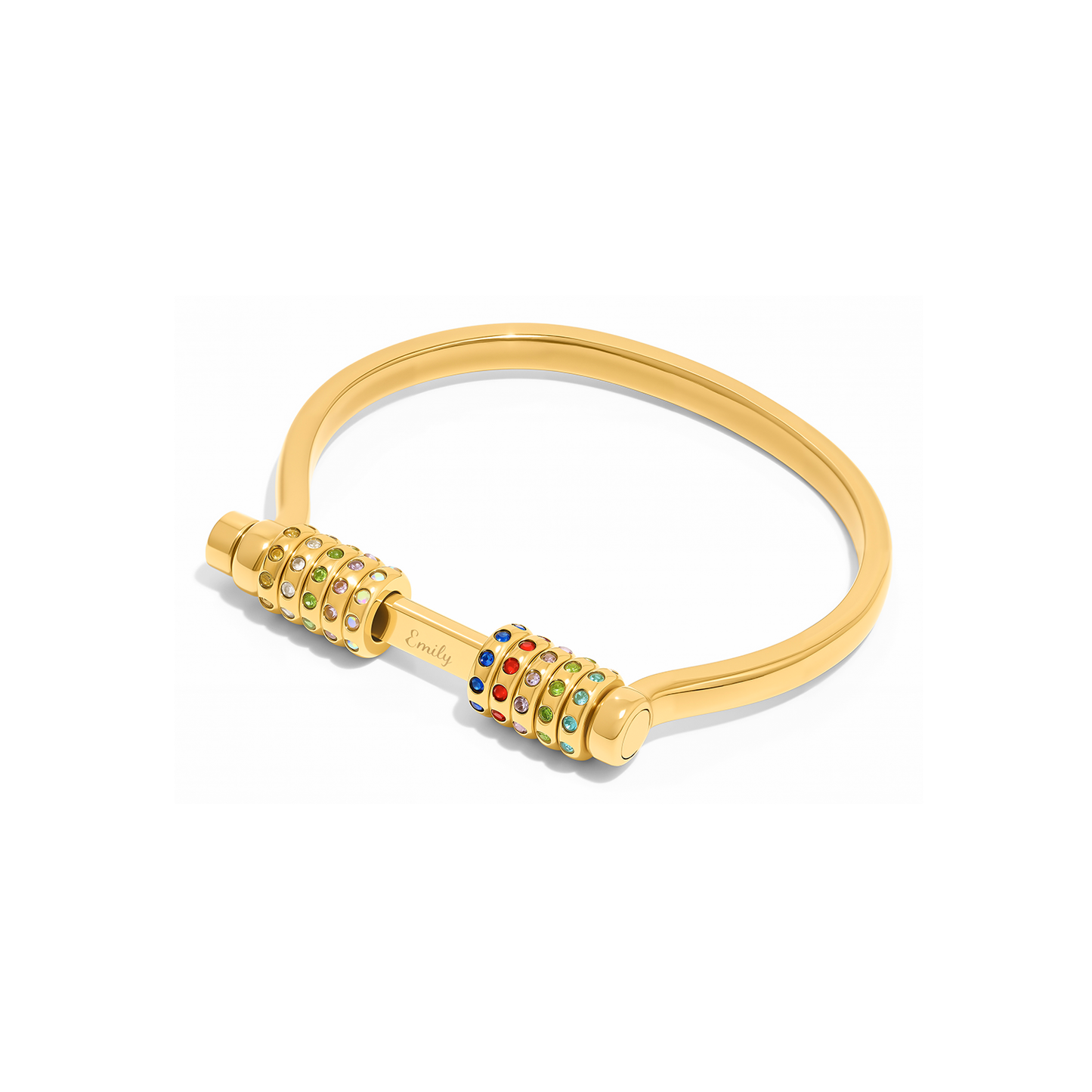 Personalised Confetti Charm Bangle (Gold)