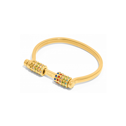 Personalised Confetti Charm Bangle (Gold)
