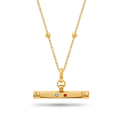 Confetti Birthstone T-bar Necklace (Gold)