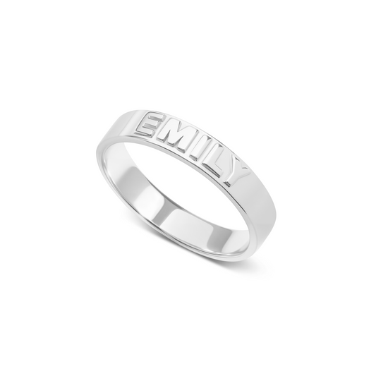 Fine 3D Name Ring (Silver)