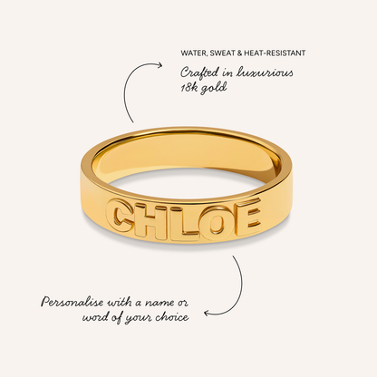 Fine 3D Name Ring (Gold)