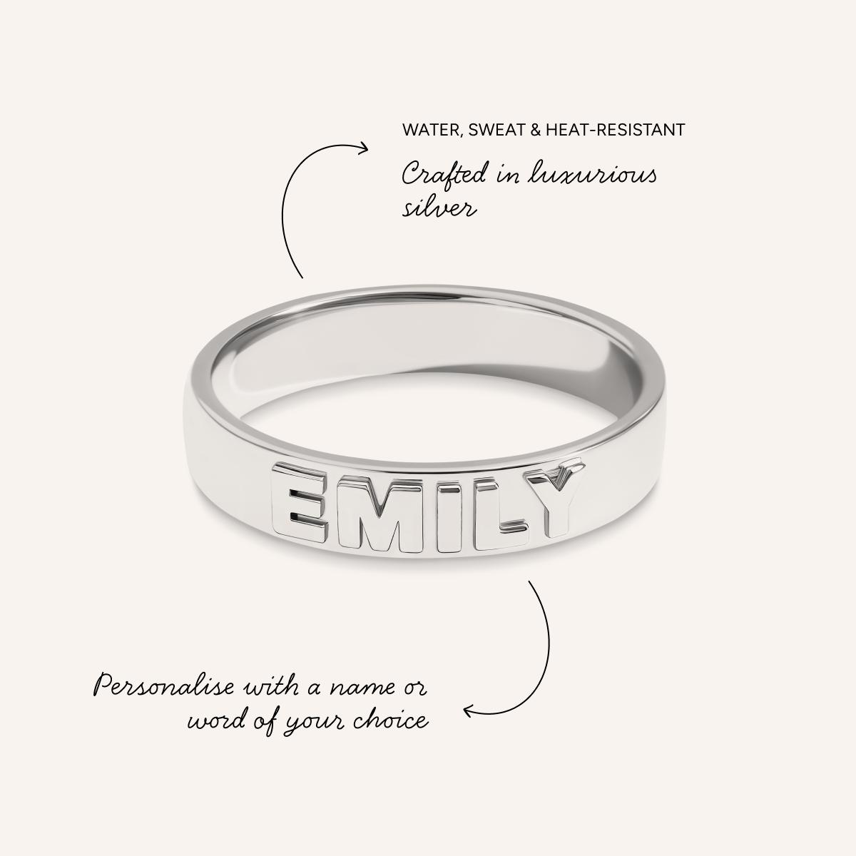 Fine 3D Name Ring (Silver)