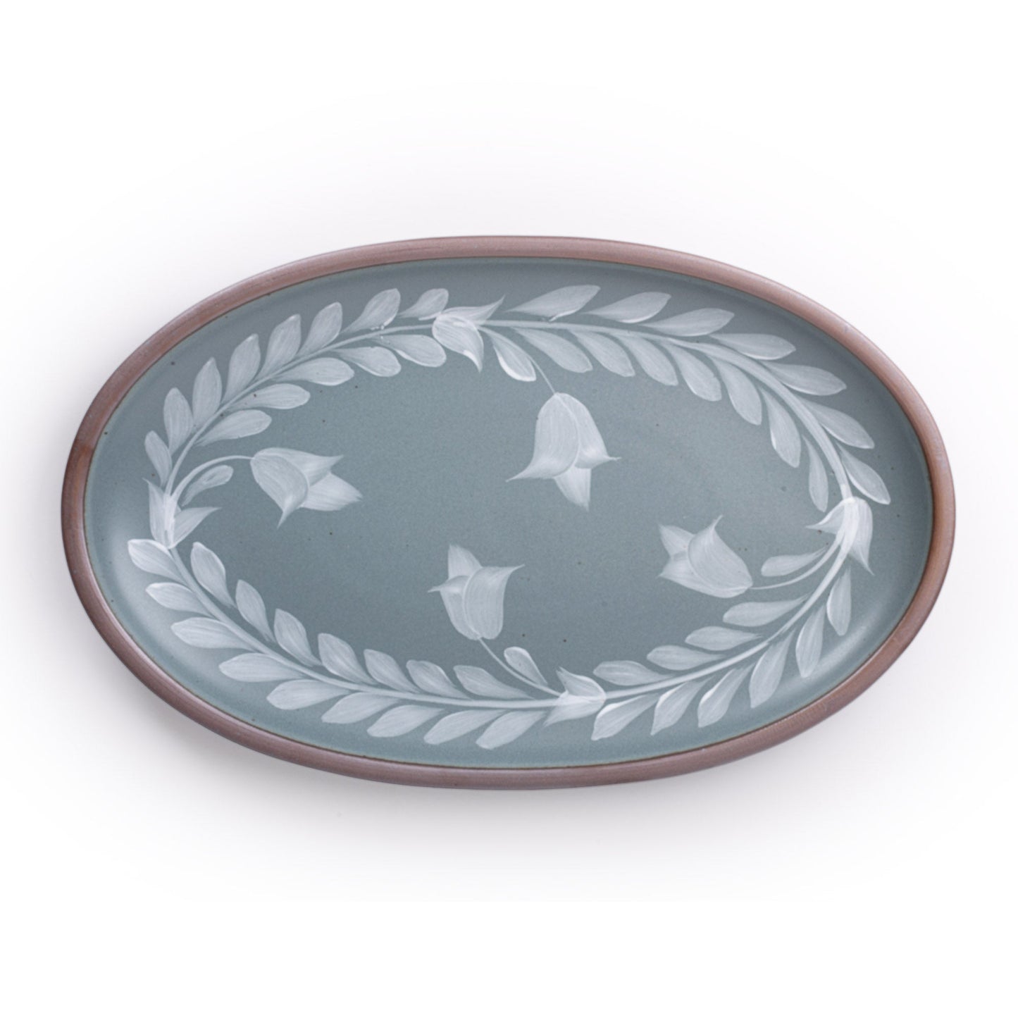 Hand Painted Large Oval Platter, Tulip Crown