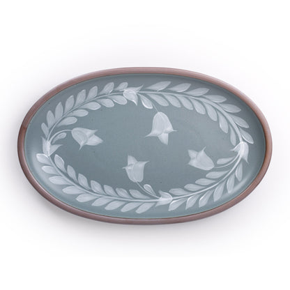 Hand Painted Large Oval Platter, Tulip Crown