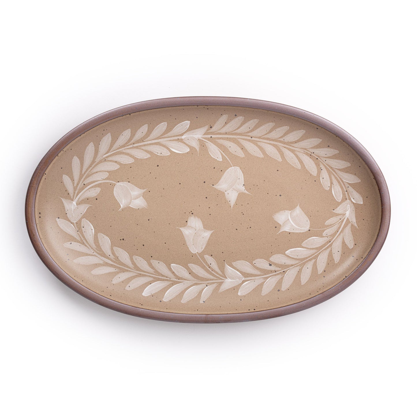 Hand Painted Large Oval Platter, Tulip Crown