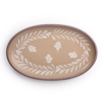 Hand Painted Large Oval Platter, Tulip Crown