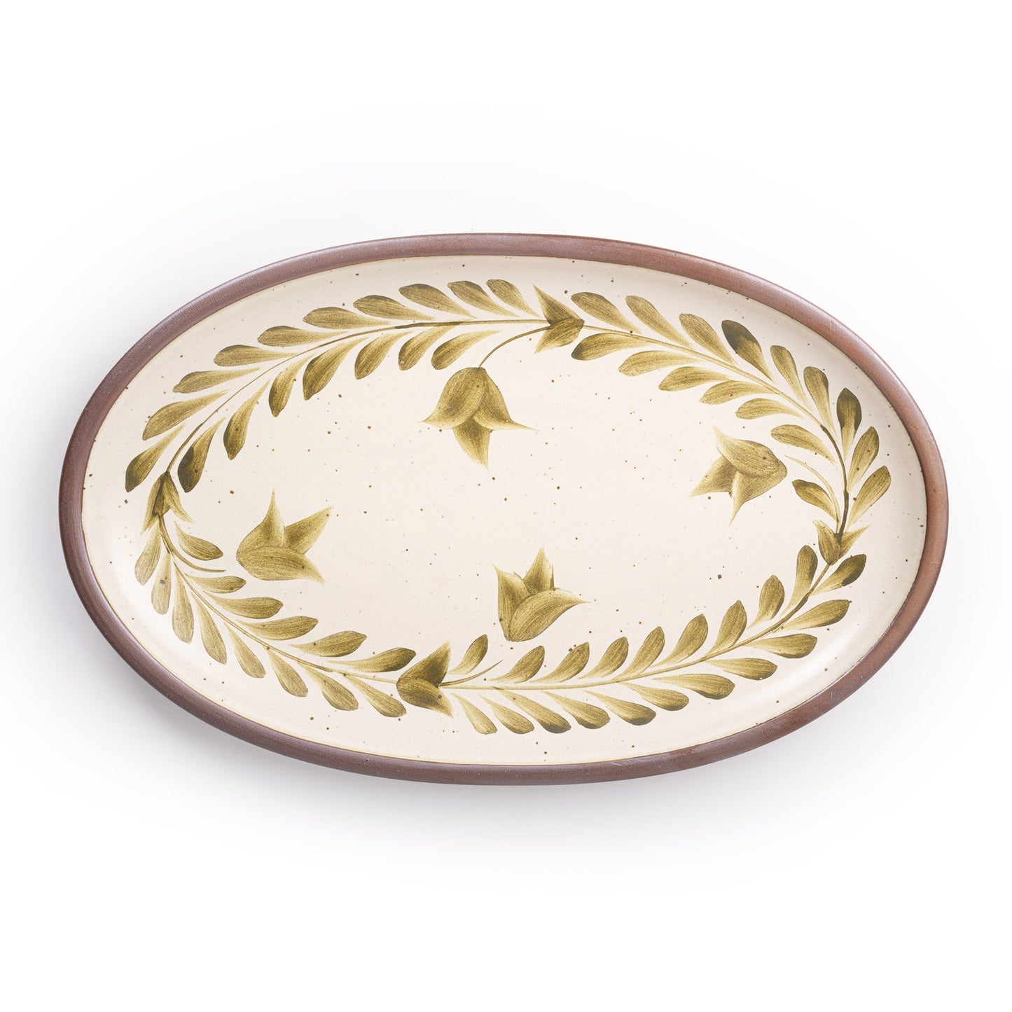 Hand Painted Large Oval Platter, Tulip Crown