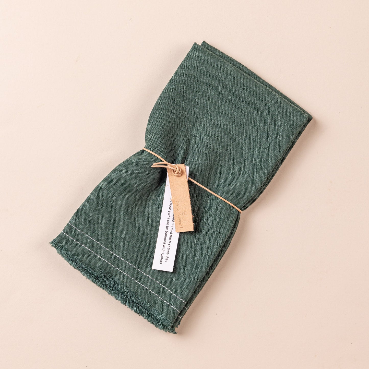 Fringe Linen Napkins, Pair
