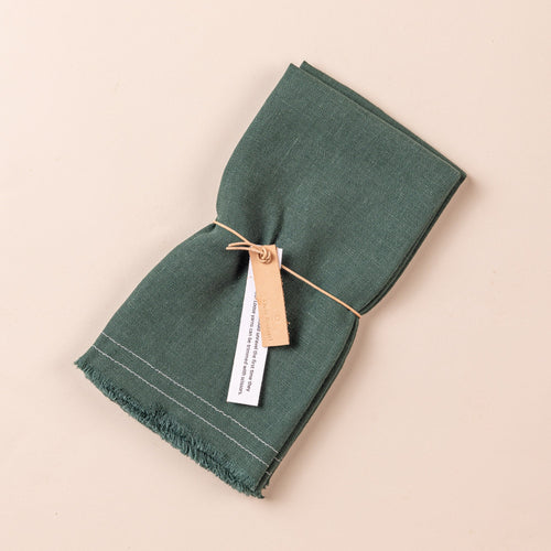 Fringe Linen Napkins, Pair