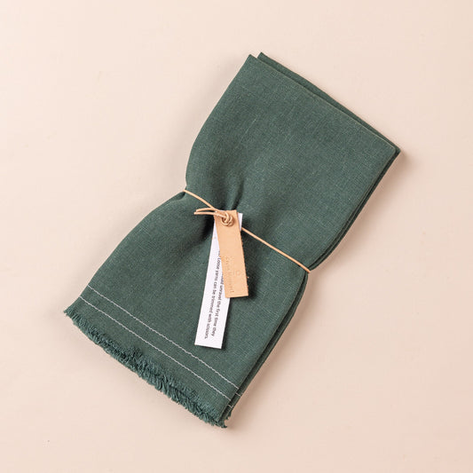 Fringe Linen Napkins, Pair
