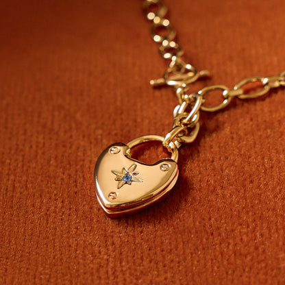 Photo Love Locket Necklace (Gold) - TEST