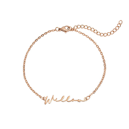 Mini Signature Name Bracelet (Rose Gold)