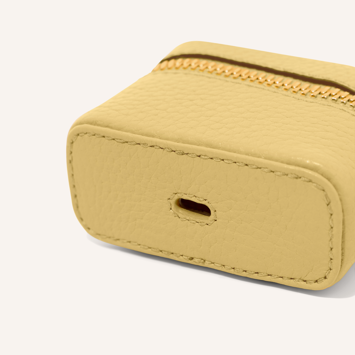 Leather Airpods Case (Butter Yellow)