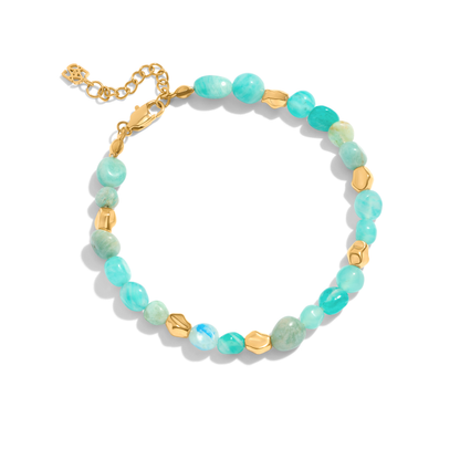 Amazonite & Gold Beaded Bracelet (Gold)