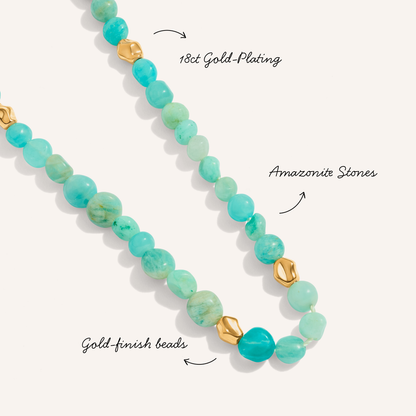 Amazonite & Gold Beaded Set (Gold)