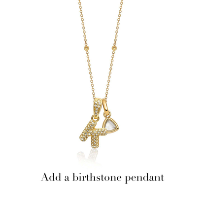 Bubble Initial Sphere Necklace - Gold