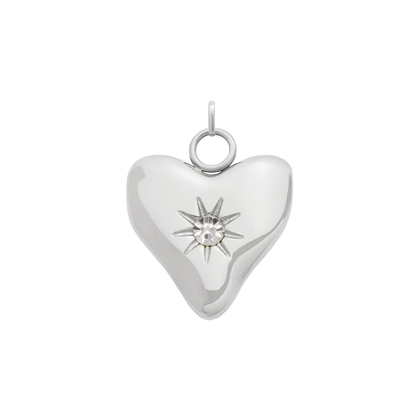 Molten Heart Birthstone Charm (Silver)