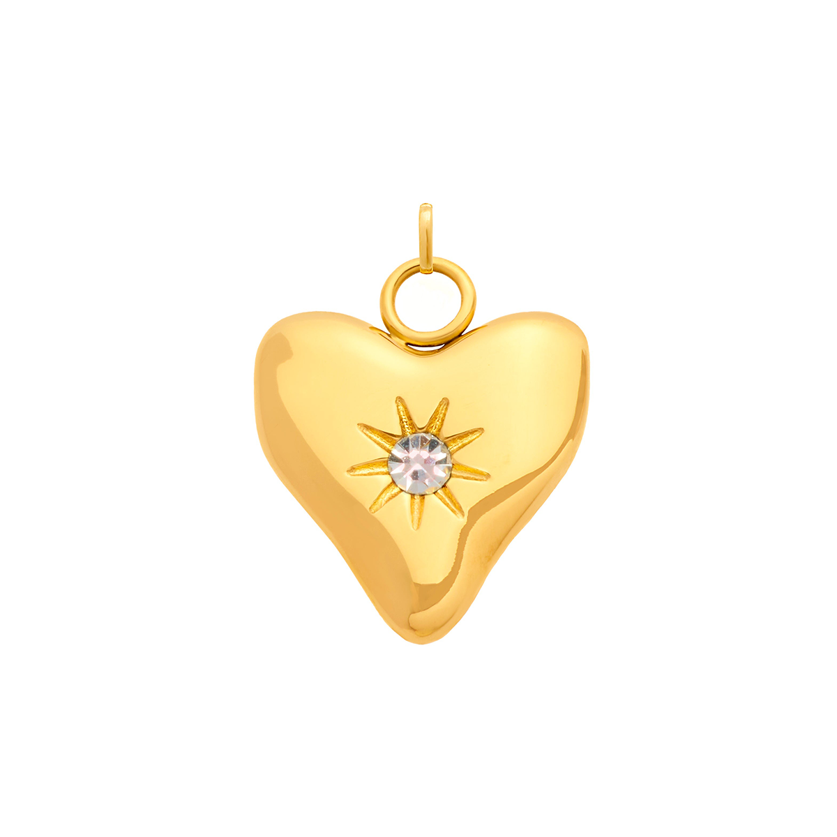 Molten Heart Birthstone Charm (Gold)