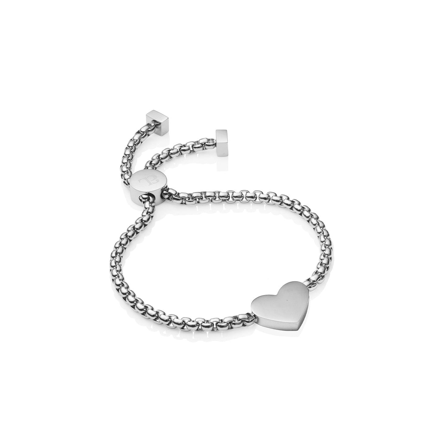 Initial Heart Bracelet (Silver)