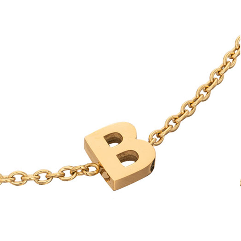 Birthstone & Made Mine Letter Bracelet (Gold)