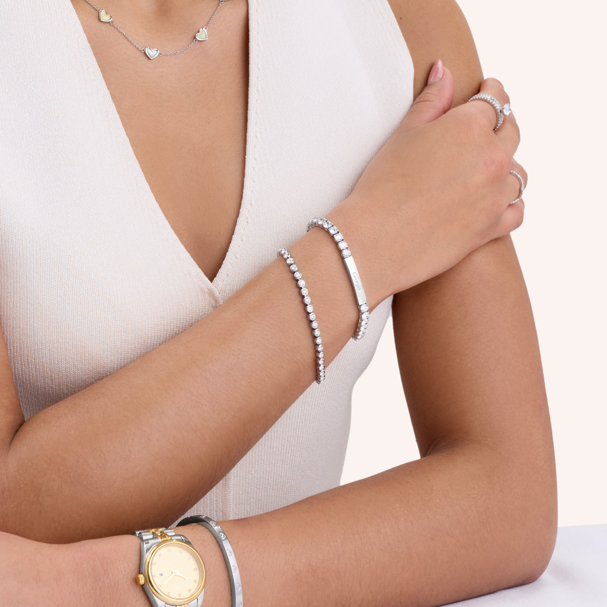 Custom Bar Tennis Bracelet (Silver)
