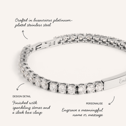 Custom Bar Tennis Bracelet (Silver)