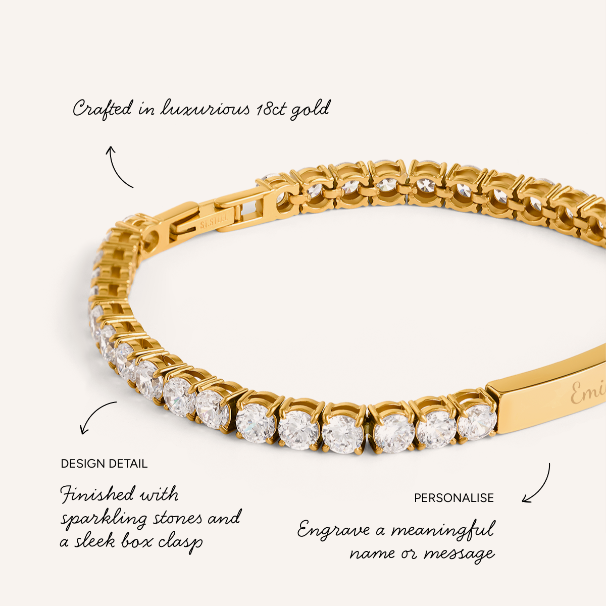 Custom Bar Tennis Bracelet (Gold)