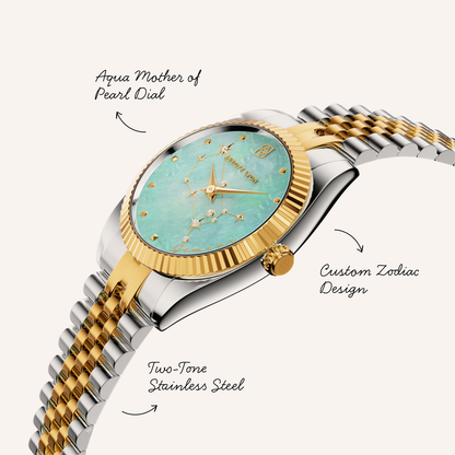 Belgravia 30 Aqua Zodiac Watch (Gold/Silver)