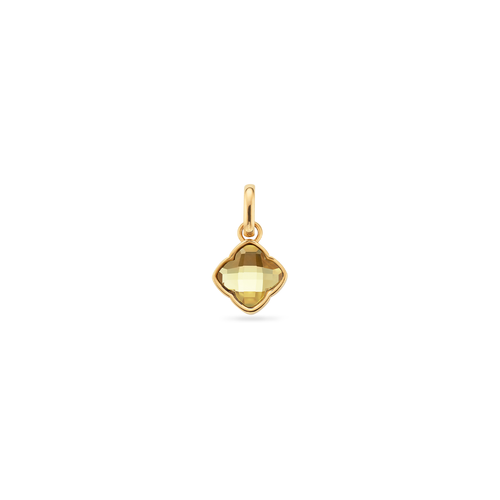Faceted Birthstone Clover Pendant (Gold)