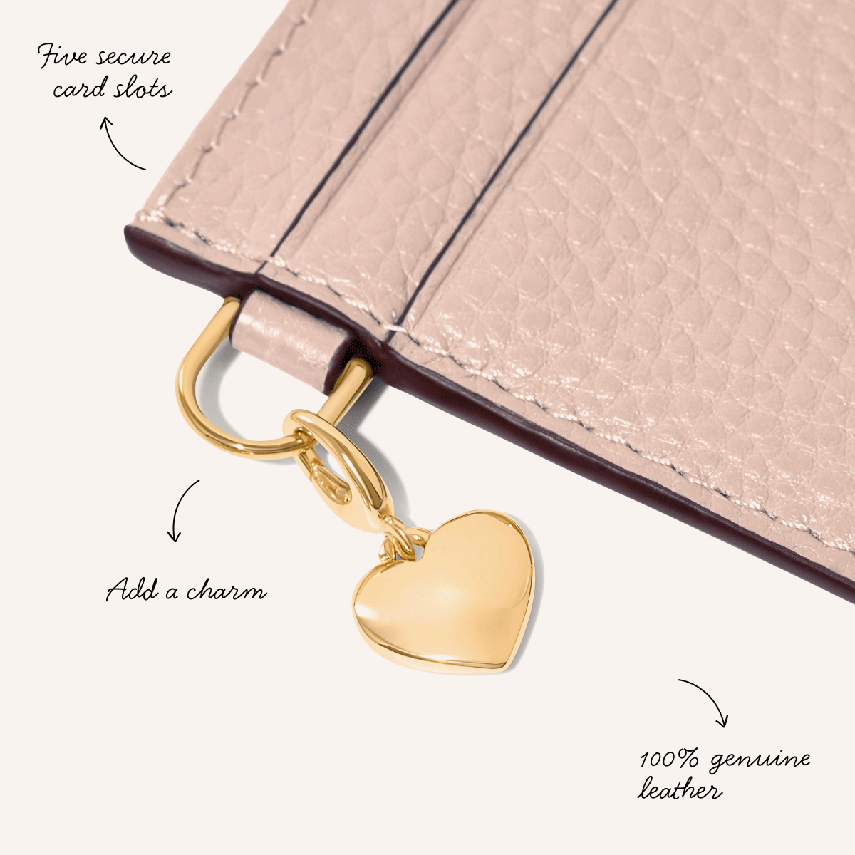 Leather Card Holder (Blush Nude)