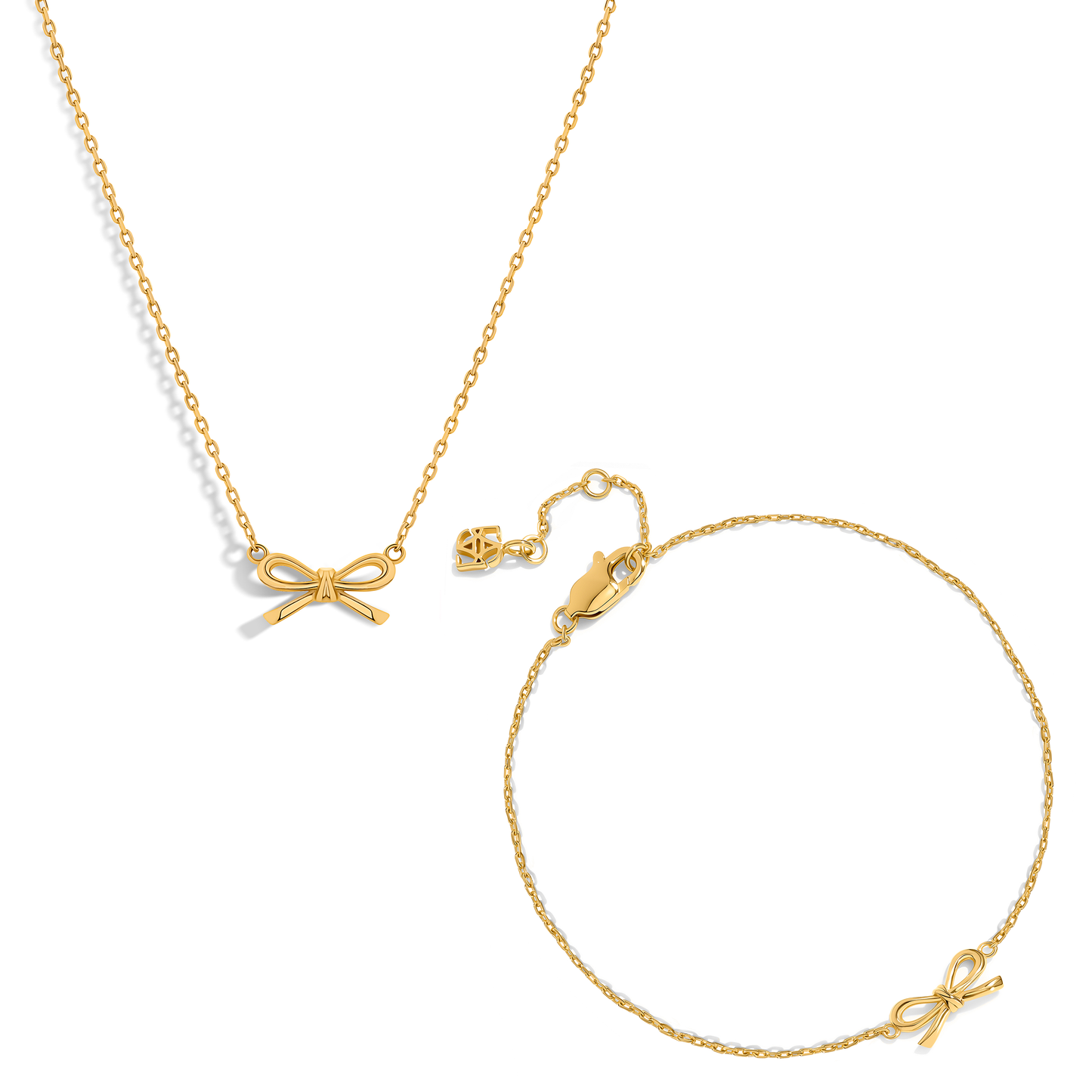 Fine Bow Jewellery Set (Gold)