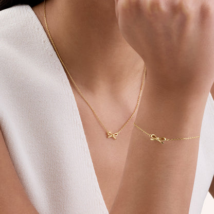 Fine Bow Jewellery Set (Gold)