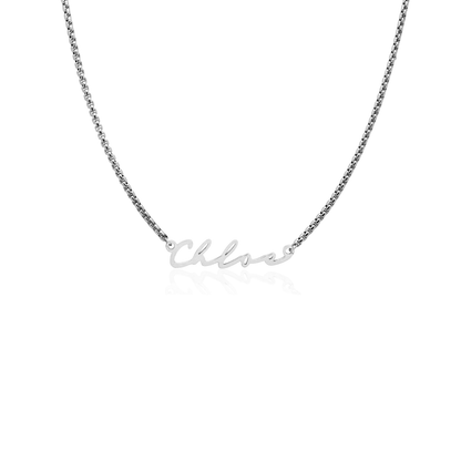 Matching 'Mini & Me' Signature Name Necklace Set (Silver)