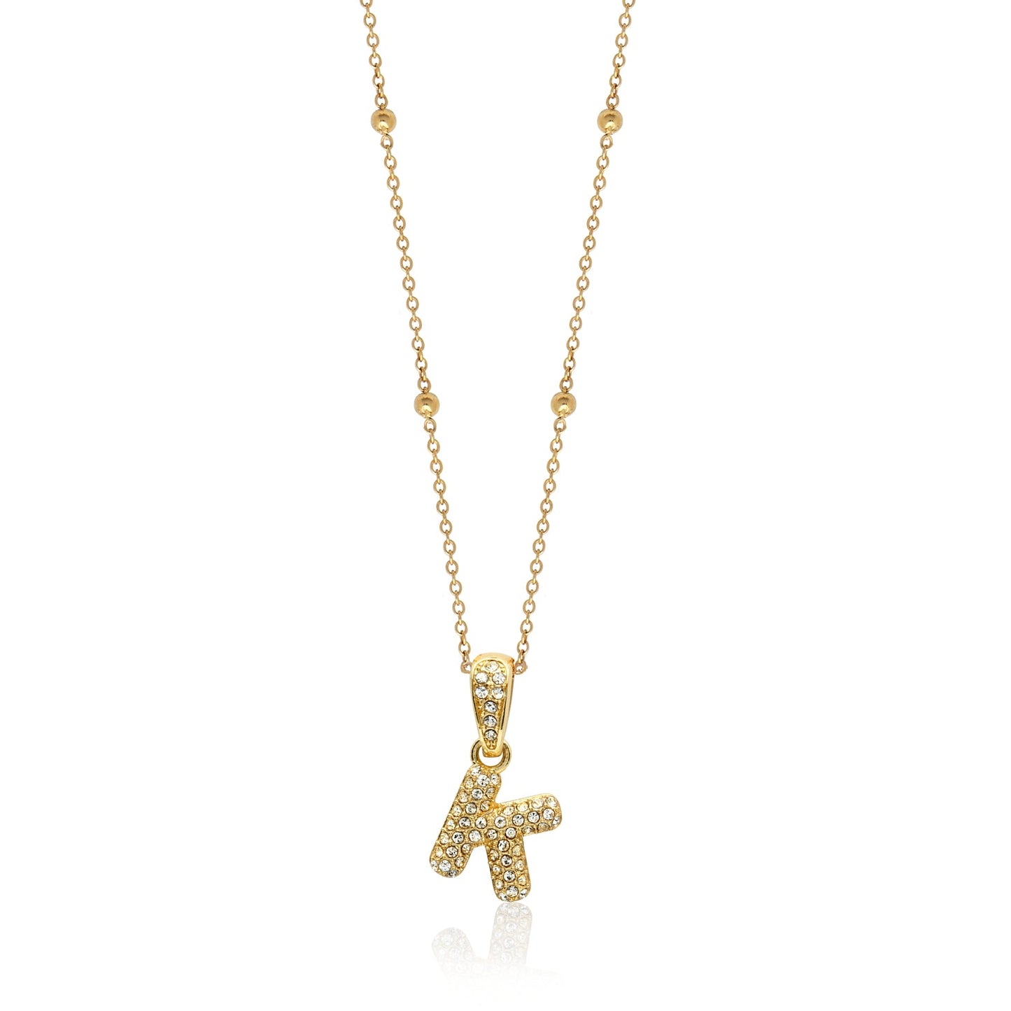 Bubble Initial Sphere Necklace - Gold