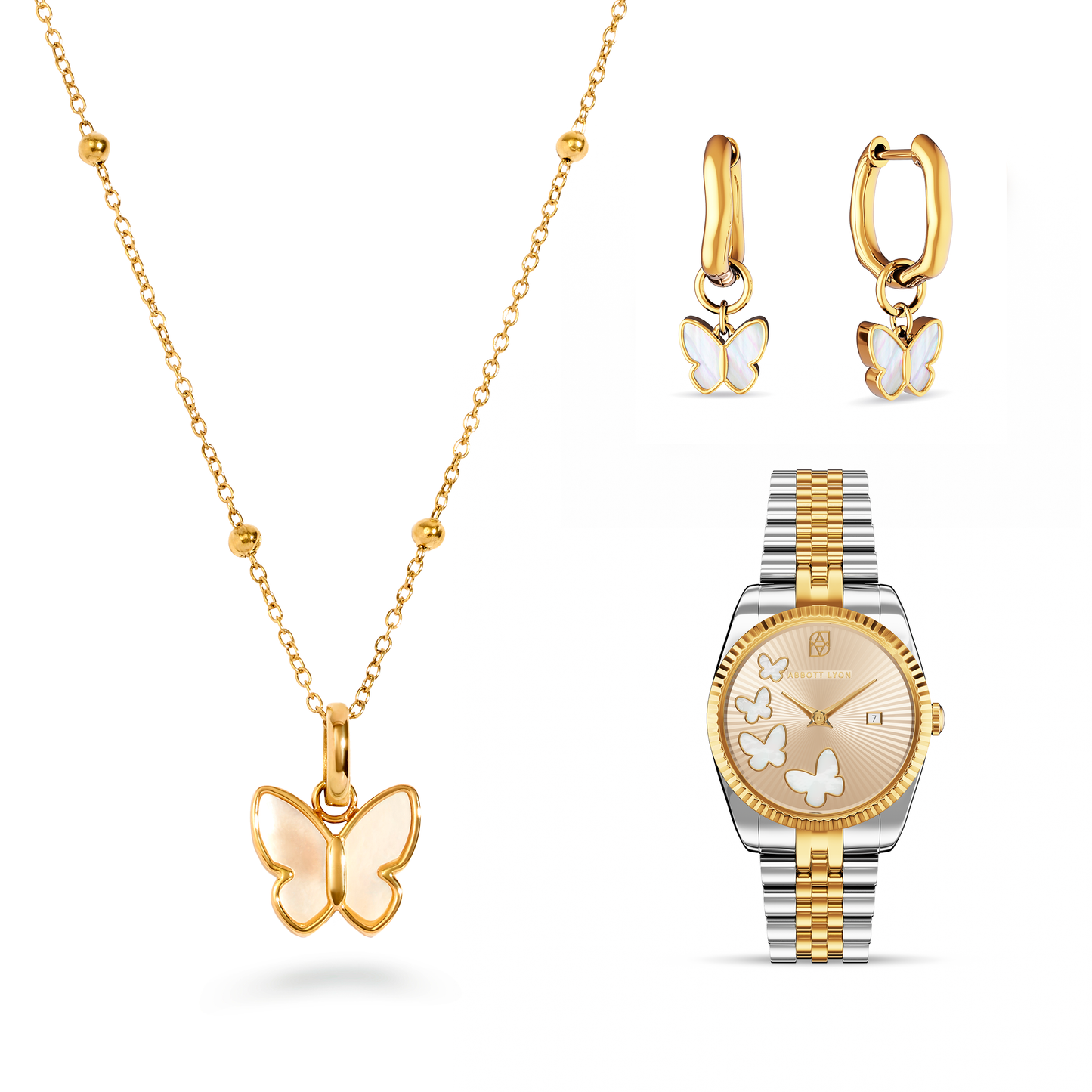 Pearl Butterfly Set (Gold)