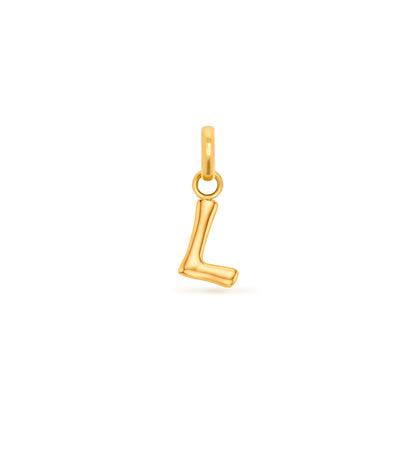 Mini Molten Initial Pendant (Gold)