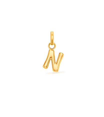 Mini Molten Initial Pendant (Gold)