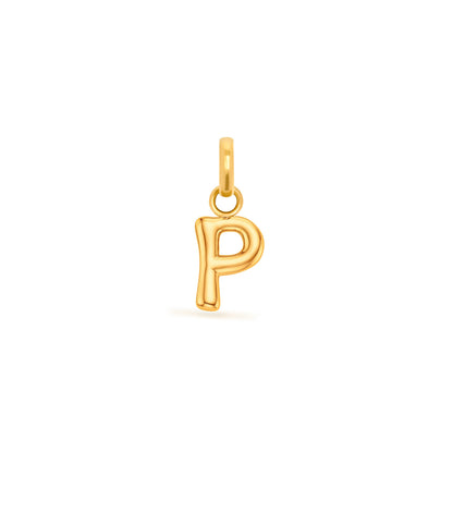 Mini Molten Initial Pendant (Gold)