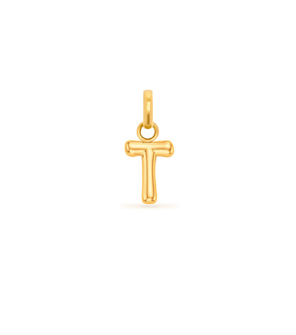 Mini Molten Initial Pendant (Gold)