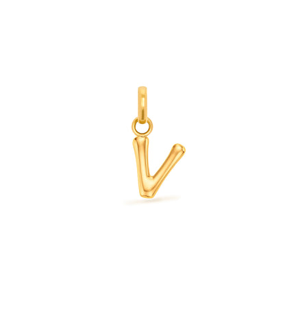 Mini Molten Initial Pendant (Gold)