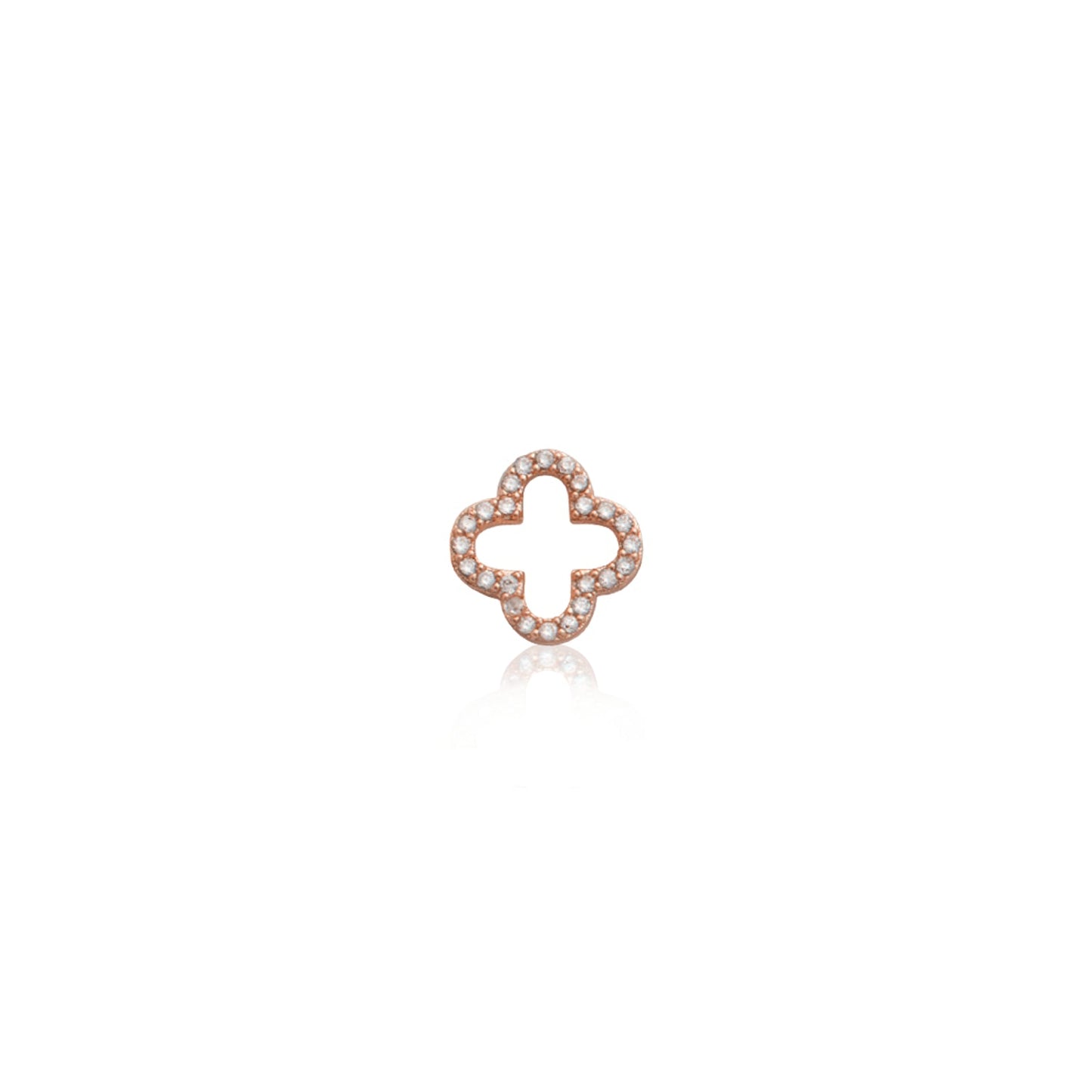 Made Mine Charms - Crystal Clover Charm (Rose Gold)