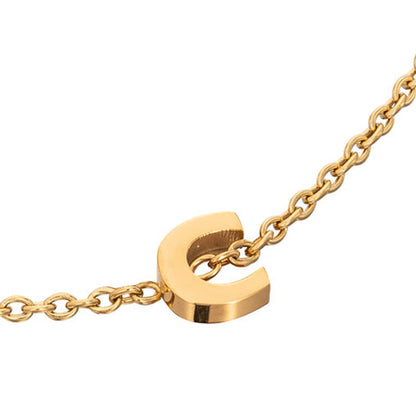 Birthstone & Made Mine Letter Bracelet (Gold)