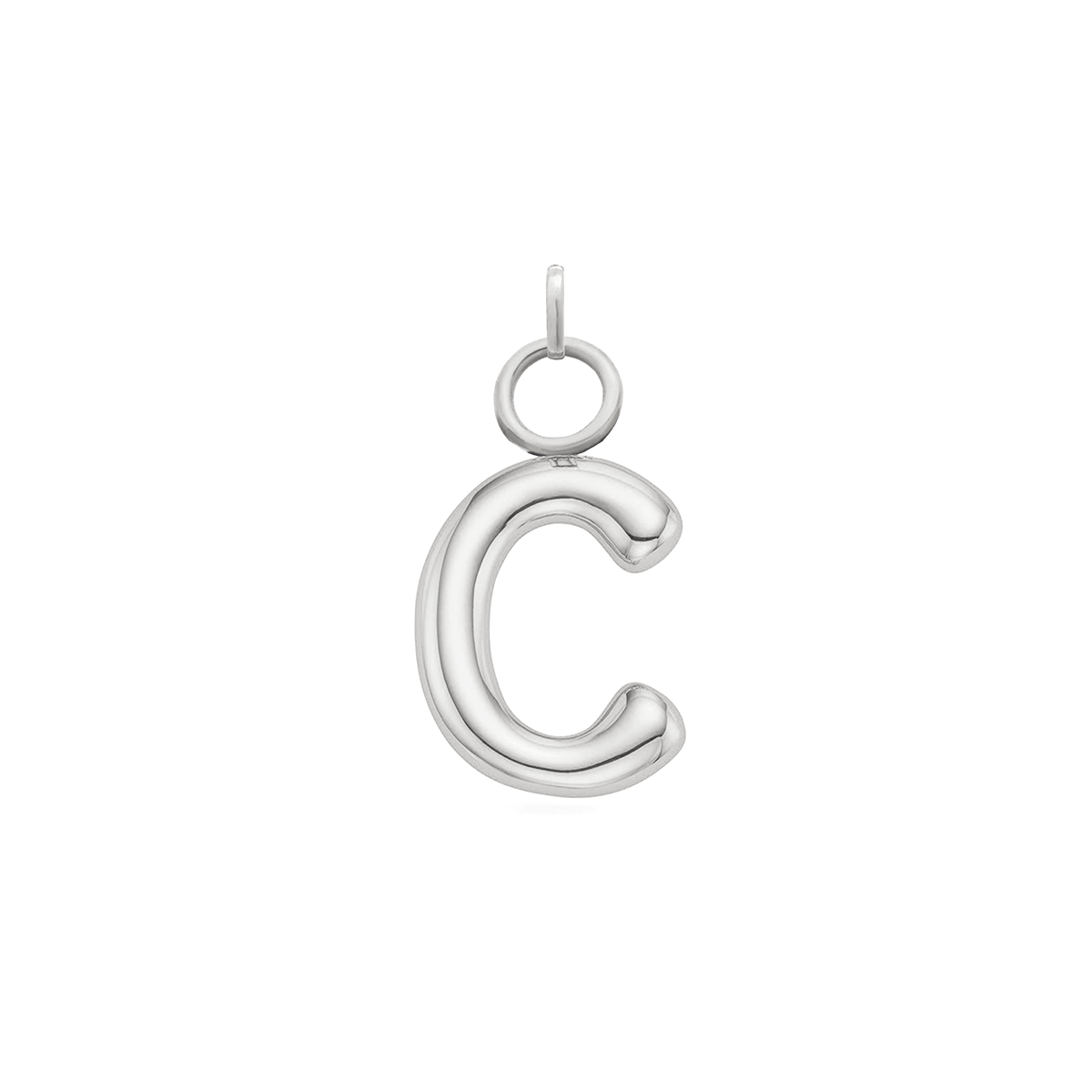 Mini Molten Initial Charm (Silver)