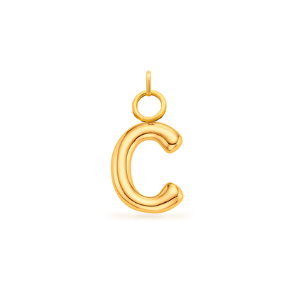 Mini Molten Initial Charm (Gold)